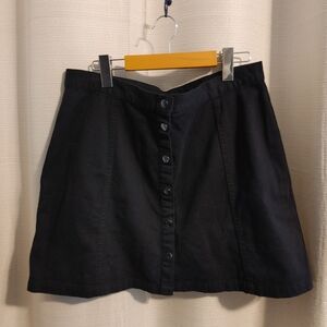 (4/$20) Rebel Rogue Women's Black Snap-Front Denim Mini Skirt Size XL